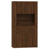 Highboard Brown Oak Engineered Wood - Front View