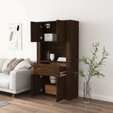 Highboard Brown Oak Engineered Wood - Side View