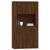 Highboard Brown Oak Engineered Wood - Rear View