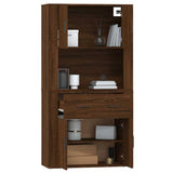 Highboard Brown Oak Engineered Wood - Close-Up Angle
