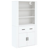 Highboard White Engineered Wood - Front View