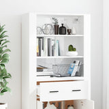 Highboard High Gloss White Engineered Wood - Top-Down View
