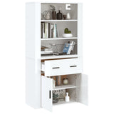 Highboard High Gloss White Engineered Wood