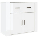Highboard High Gloss White Engineered Wood