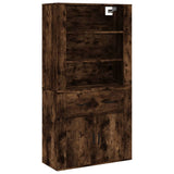 Highboard Smoked Oak Engineered Wood - Front View