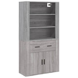 Highboard Grey Sonoma Engineered Wood - Front View