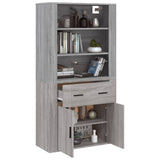 Highboard Grey Sonoma Engineered Wood - 45-Degree Angle