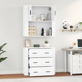 Highboard White Engineered Wood - 45-Degree Angle
