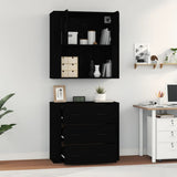 Highboard Black Engineered Wood - 45-Degree Angle