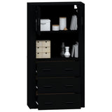 Highboard Black Engineered Wood