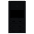 Highboard Black Engineered Wood