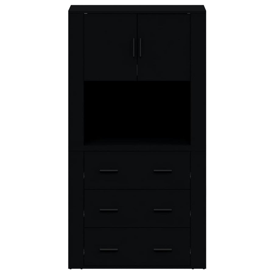 Highboard Black Engineered Wood