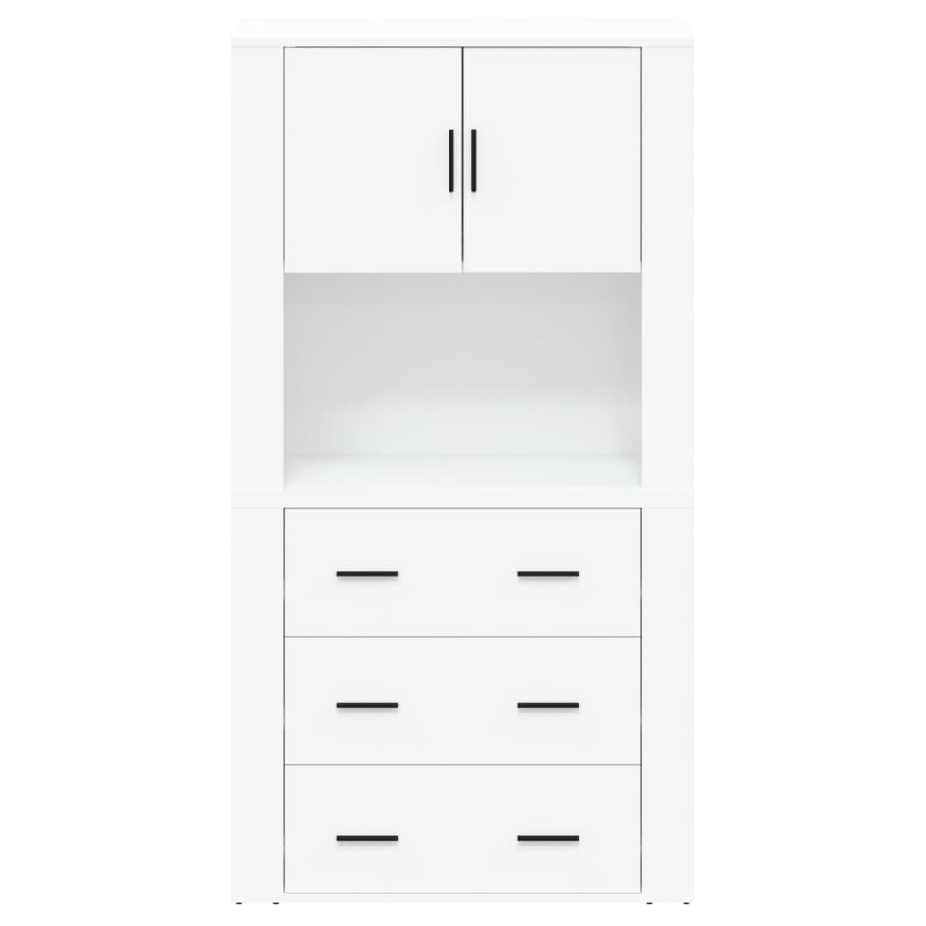 Highboard High Gloss White Engineered Wood