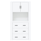 Highboard High Gloss White Engineered Wood