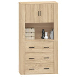 Highboard Sonoma Oak Engineered Wood - Rear View