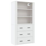 Highboard White Engineered Wood - Front View