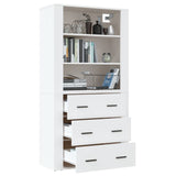 Highboard White Engineered Wood - 45-Degree Angle