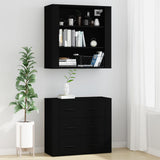 Highboard Black Engineered Wood - Side View