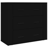 Highboard Black Engineered Wood - Close-Up Angle