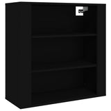 Highboard Black Engineered Wood - Low Angle