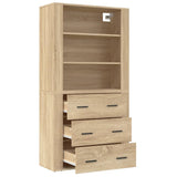 Highboard Sonoma Oak Engineered Wood - Rear View