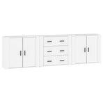 Sideboards 3 pcs White Engineered Wood