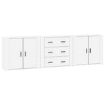Sideboards 3 pcs High Gloss White Engineered Wood