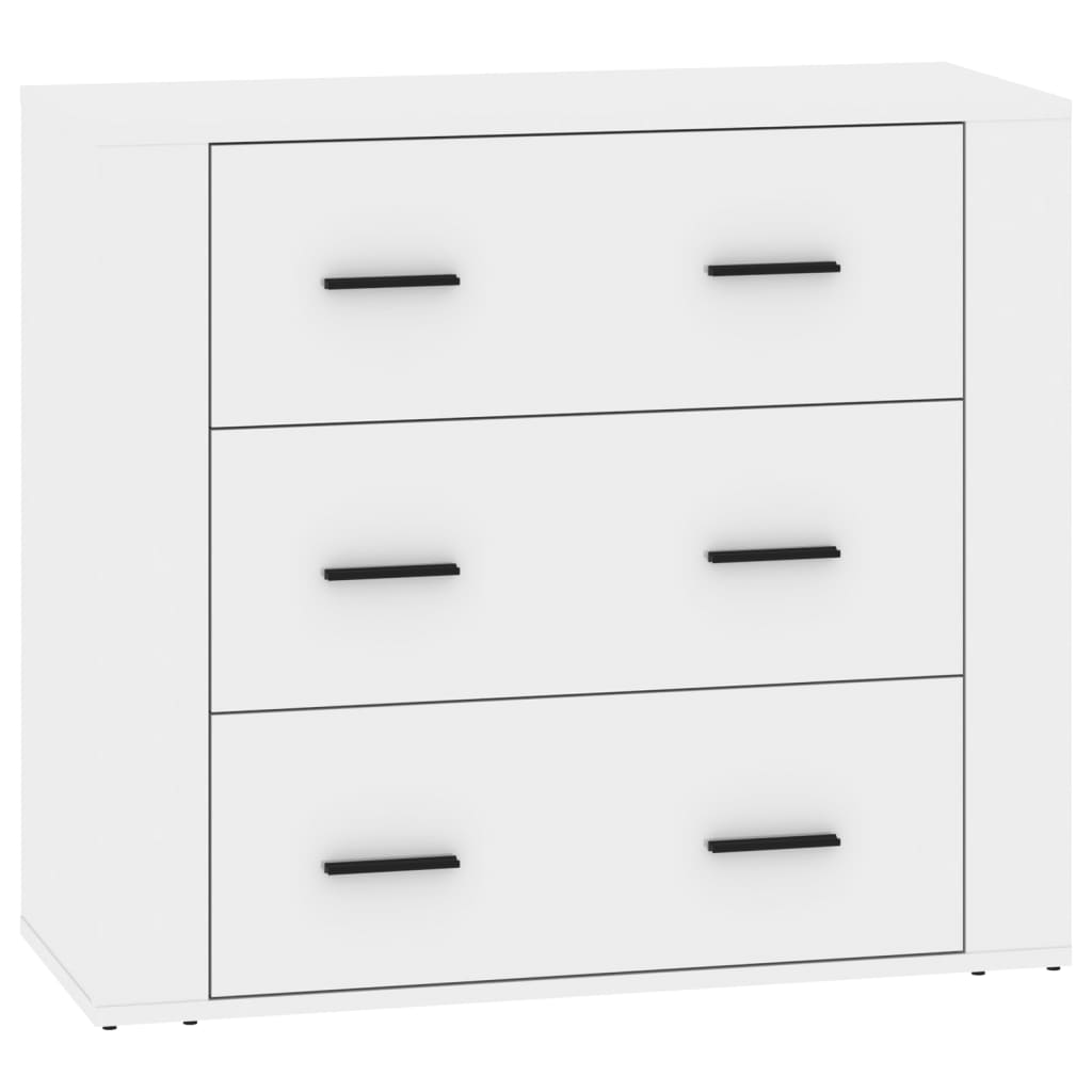 Sideboards 3 pcs High Gloss White Engineered Wood