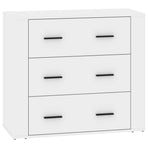 Sideboards 3 pcs High Gloss White Engineered Wood