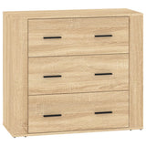Sideboards 3 pcs Sonoma Oak Engineered Wood - Close-Up Angle