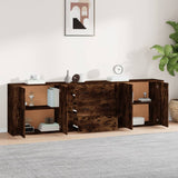 Sideboards 3 pcs Smoked Oak Engineered Wood - Side View