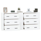 Sideboards 2 pcs White Engineered Wood - 45-Degree Angle