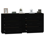 Sideboards 2 pcs Black Engineered Wood - 45-Degree Angle