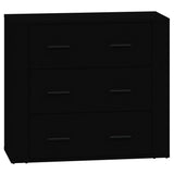 Sideboards 2 pcs Black Engineered Wood - Rear View