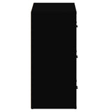 Sideboards 2 pcs Black Engineered Wood - Close-Up Angle
