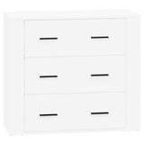 Sideboards 2 pcs High Gloss White Engineered Wood - Rear View