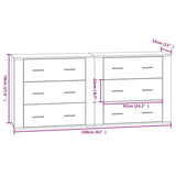 Sideboards 2 pcs High Gloss White Engineered Wood