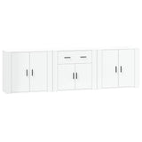 Sideboards 3 pcs White Engineered Wood