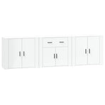 Sideboards 3 pcs White Engineered Wood