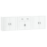 Sideboards 3 pcs White Engineered Wood - Front View