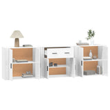 Sideboards 3 pcs White Engineered Wood - Top-Down View