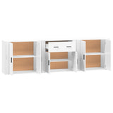 Sideboards 3 pcs White Engineered Wood - 45-Degree Angle