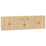 Sideboards 3 pcs Sonoma Oak Engineered Wood - Front View