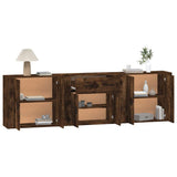 Sideboards 3 pcs Smoked Oak Engineered Wood