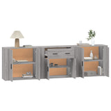 Sideboards 3 pcs Grey Sonoma Engineered Wood - Top-Down View