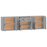 Sideboards 3 pcs Grey Sonoma Engineered Wood - 45-Degree Angle