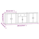 Sideboards 3 pcs Grey Sonoma Engineered Wood - Extra Image