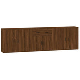 Sideboards 3 pcs Brown Oak Engineered Wood