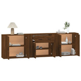 Sideboards 3 pcs Brown Oak Engineered Wood - Top-Down View