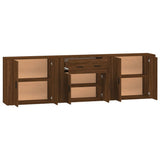 Sideboards 3 pcs Brown Oak Engineered Wood - 45-Degree Angle